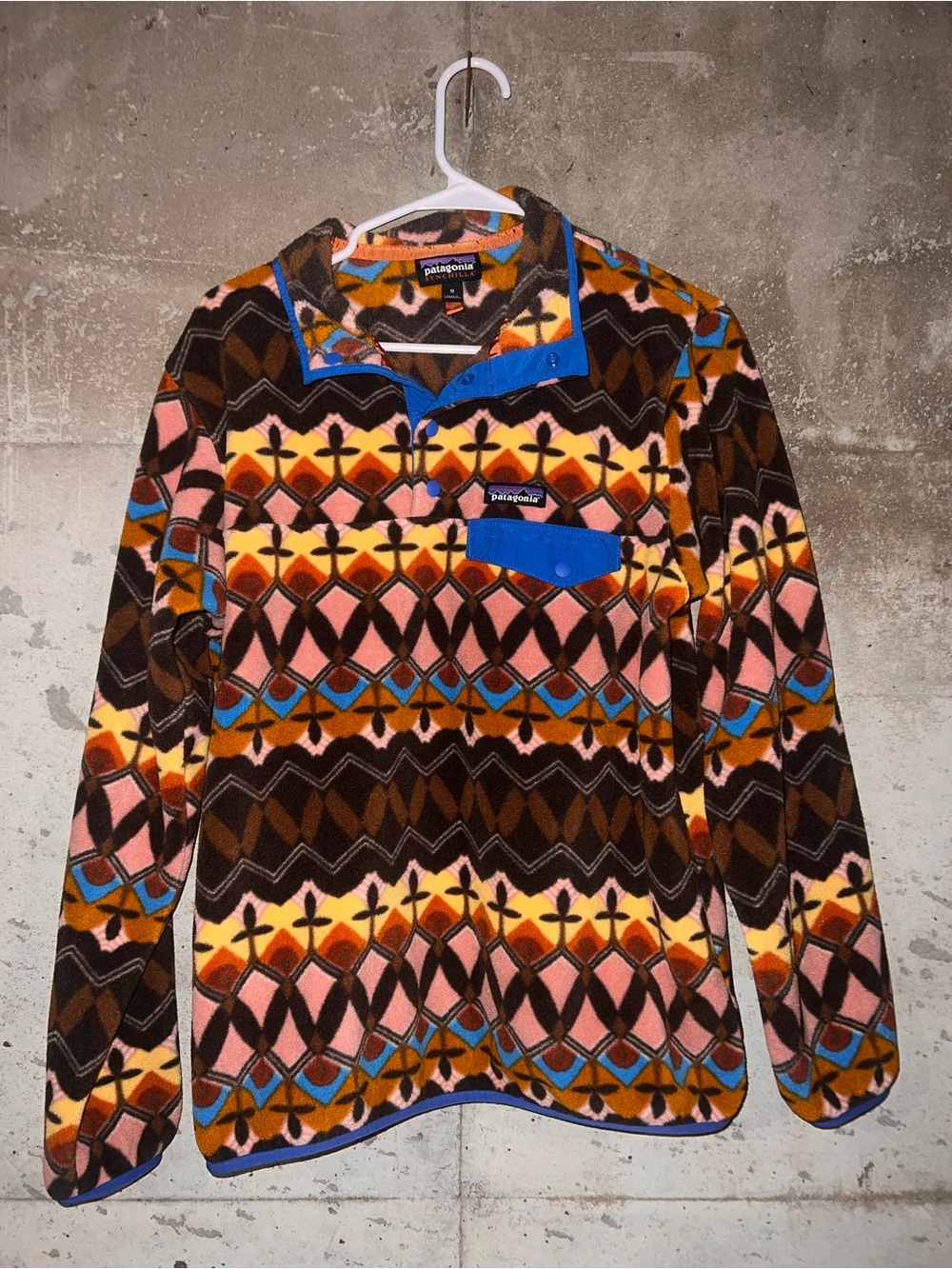 Patagonia Synchilla Men’s Patterned Fleece Pullover - Pink & Brown